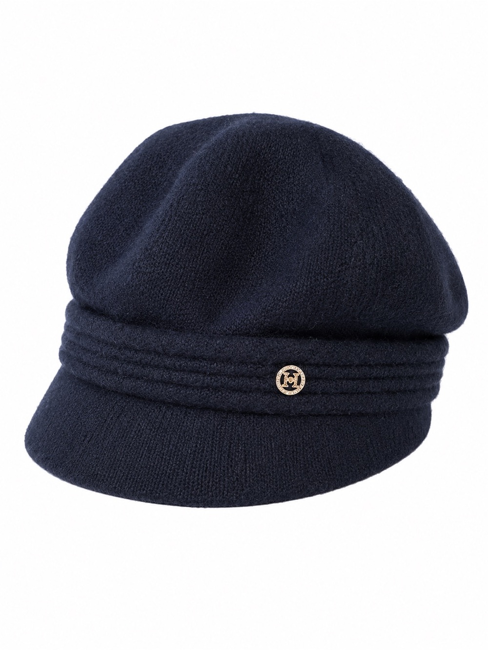 Designers Originals Black Hat with Gold Rhinestone Logo Accent Hat